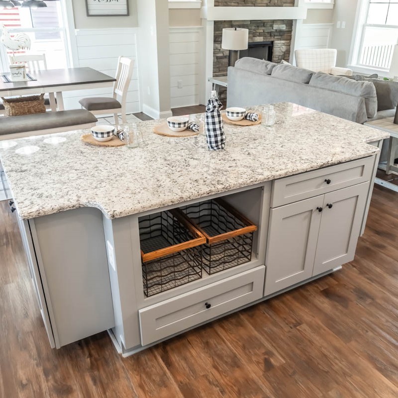 photo of a custom kitchen island in a Nationwide modular home