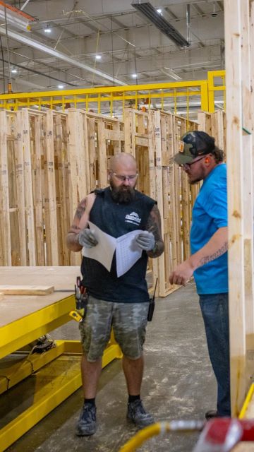 inside one of Cavco's 31 home building facilities