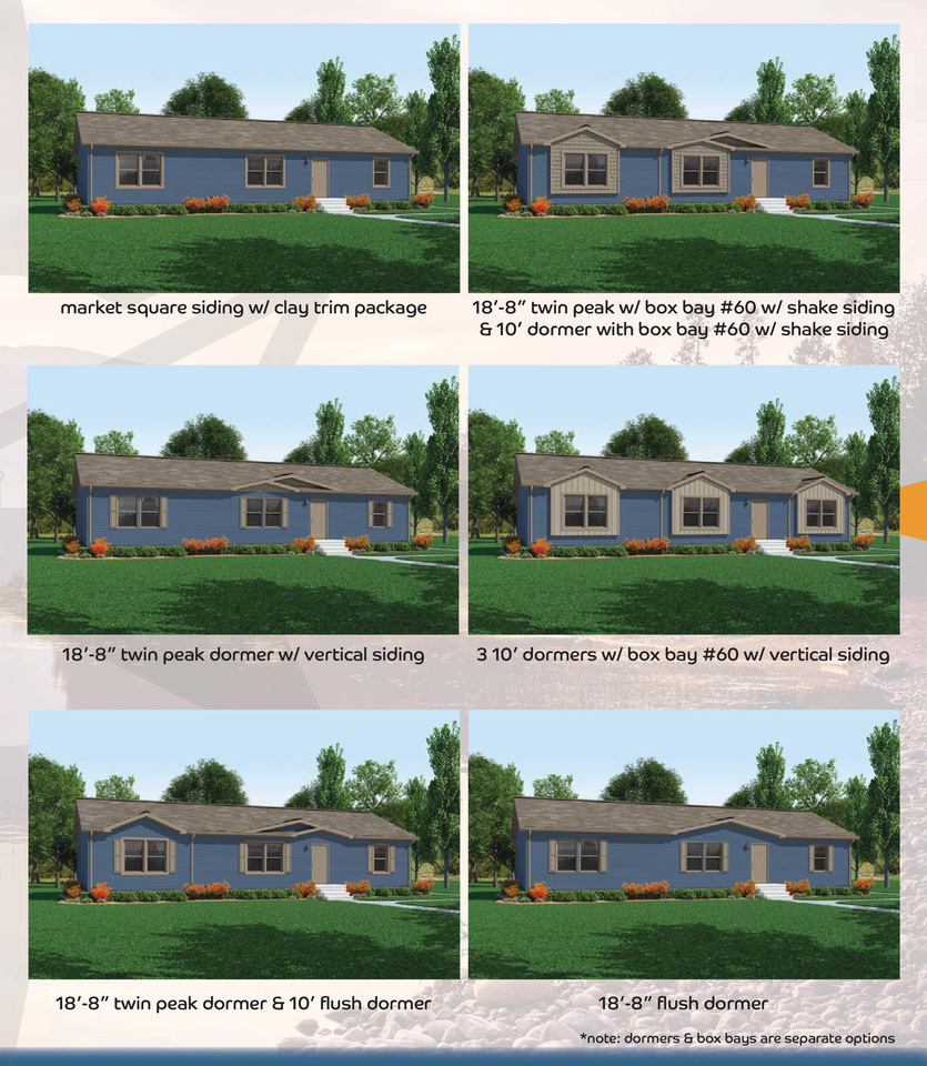 Cavco - Dorchester exterior appointment options with 5/12 roof