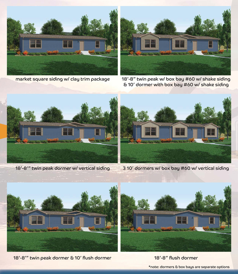 Cavco - Dorchester exterior appointment options with fixed roof