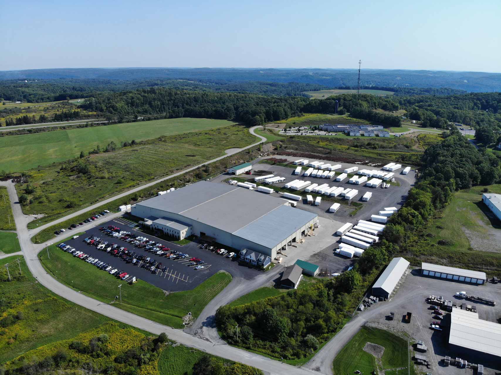 Cavco Manorwood overhead shot of the factory that produces manufactured and modular homes in Pennsylvania.